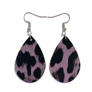 Faux leather mini teardrop earrings